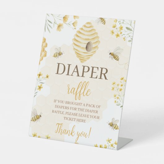 Little Honey 8x10 Diaper Raffle Table Sign 台座サイン (正面)