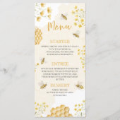 Little Honey Baby Shower 4x9 Menu Card メニュー (正面)