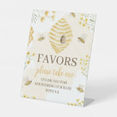 Little Honey Baby Shower Favors Table Sign 台座サイン (正面)