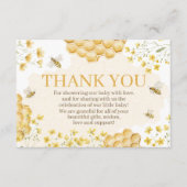 Little Honey Baby Shower Thank You Card エンクロージャーカード (正面)