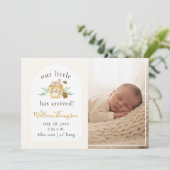 Little Honey Bee Baby Birth Announcement Photo サンキューカード (スタンド正面)