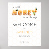 Little Honey Bee Baby Showerウェルカムサイン ポスター (正面)