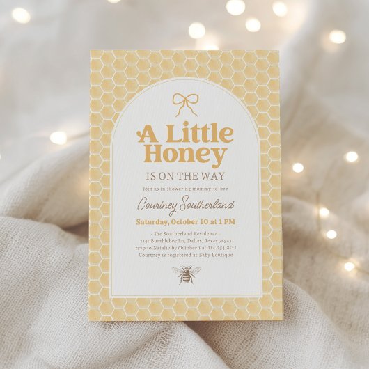 Little Honey Bee Baby Shower 招待状