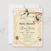 Little Honey Bee Baby Shower 水彩 招待状 (正面)