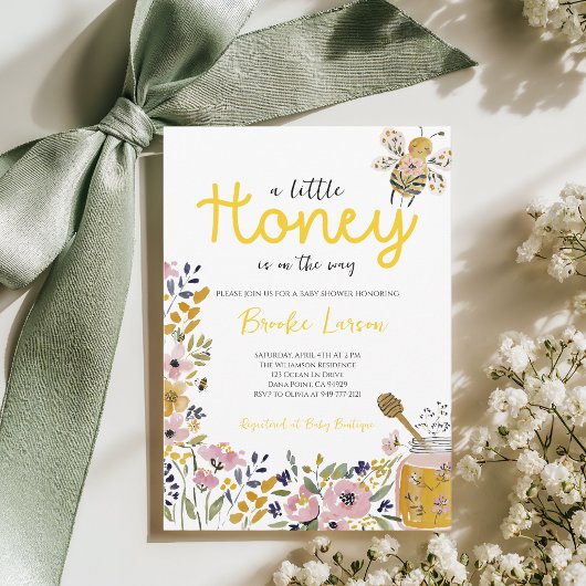 Little Honey Bee Baby Shower Invitation 招待状