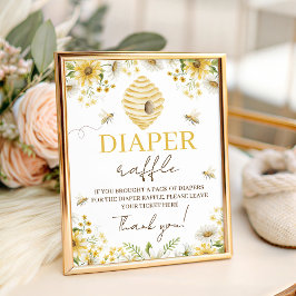 Little Honey Bee Diaper Raffle Game Sign 台座サイン