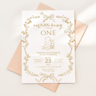 Little Honey Bee First Birthday Invitation 招待状