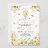 Little Honey Bee Floral Baby Shower Invite 招待状 (正面)