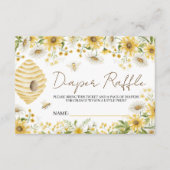 Little Honey Bee Floral Diaper Raffle Card エンクロージャーカード (正面)