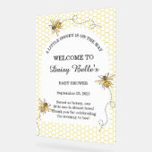 Little Honey Bee On The Way Yellow Baby Shower アクリルサイン (傾斜)