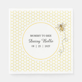 Little Honey Bee On The Way Yellow Baby Shower スタンダードランチョンナプキン