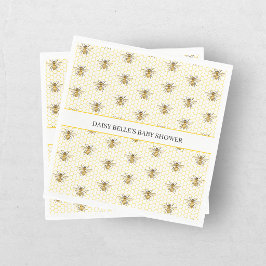 Little Honey Bee On The Way Yellow Baby Shower スタンダードランチョンナプキン