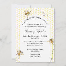 Little Honey Bee On The Way Yellow Baby Shower