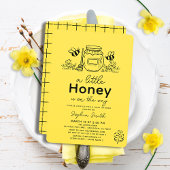 Little Honey Hand-drawn Bee Baby Shower 招待状