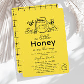 Little Honey Hand-drawn Bee Baby Shower 招待状