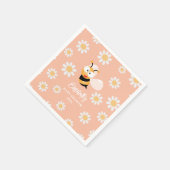 Little Honey Mommy To Beeとデイジー赤ちゃんシャワー スタンダードカクテルナプキン (角)