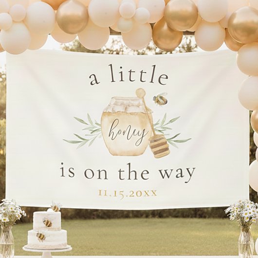 Little Honey On The Way Bee Baby Shower Banner 横断幕