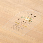 Little Honey On The Way Bee Themed Baby Shower  アクリル招待状 (レイダウン)