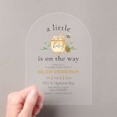 Little Honey On The Way Bee Themed Baby Shower  アクリル招待状 (インサイチュ (ポータブル))