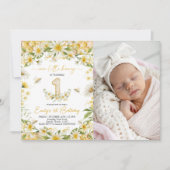 Little Honey Photo 1st Birthday Invite 招待状 (正面)