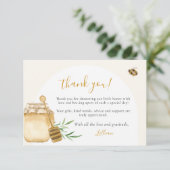 Little Honey Soft Watercolor Bee Baby Shower Flat サンキューカード (スタンド正面)