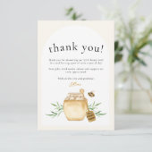 Little Honey Soft Watercolor Bee Baby Shower Flat サンキューカード (スタンド正面)