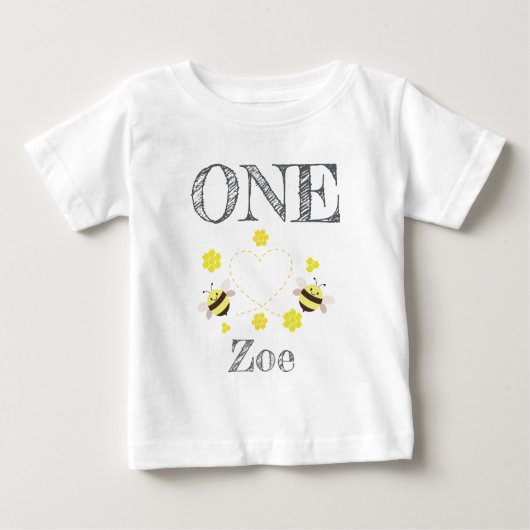 Little Honey T-Shirt Kids 1st Birthday ベビーTシャツ (正面)