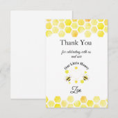Little Honey Thank You Card Kids 1st Birthday サンキューカード (正面/裏面)