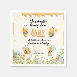 Little Honey To Bee One Wildflower 1st Birthday スタンダードカクテルナプキン