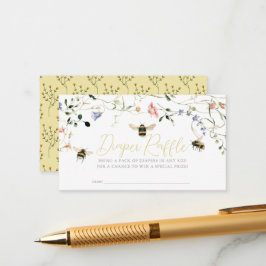 Little Honey Wildflower Bee Diaper Raffle Ticket エンクロージャーカード