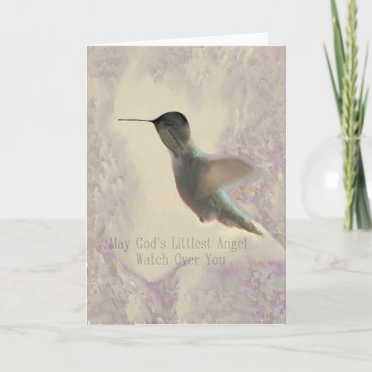 Little Hummingbird Angel 空白の Greeting Card カード (正面)