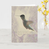 Little Hummingbird Angel 空白の Greeting Card カード (黄色い花)