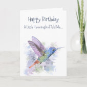 Little Hummingbird Personality Fun Birthday  カード (正面)