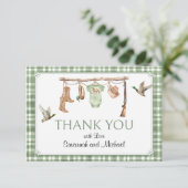 Little Hunter Baby Shower サンキューカード (スタンド正面)