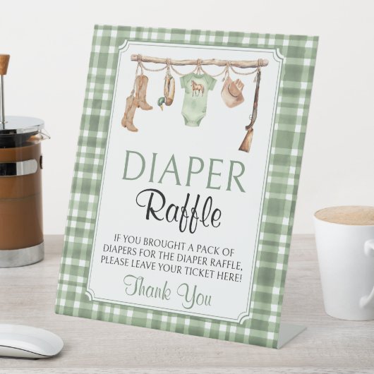 Little hunter Baby Shower Diaper Raffle Sign 台座サイン (インサイチュ)