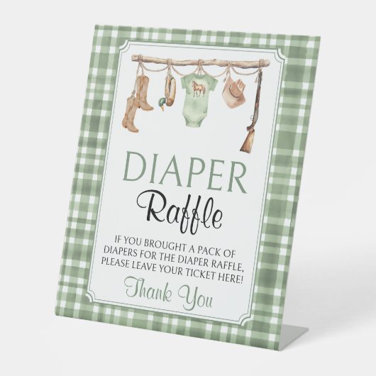 Little hunter Baby Shower Diaper Raffle Sign 台座サイン (正面)