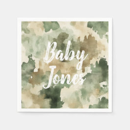 Little Hunter Duck Hunting Camo Boy Baby Shower スタンダードカクテルナプキン