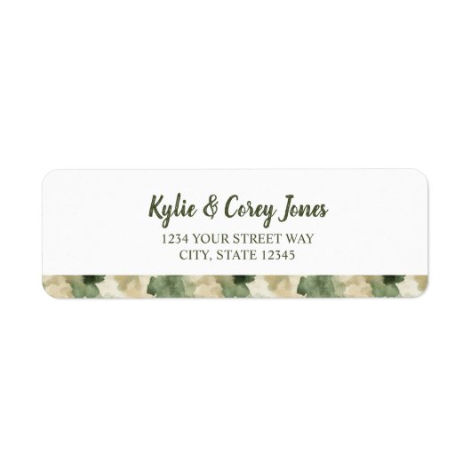 Little Hunter Duck Hunting Camo Boy Baby Shower ラベル (正面)