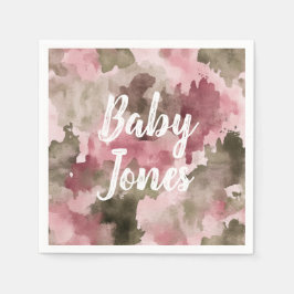 Little Hunter Duck Hunting Camo Girl Baby Shower スタンダードカクテルナプキン