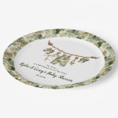 Little Hunter Duck or Deer Hunting Camo Boy ペーパープレート (アングル)