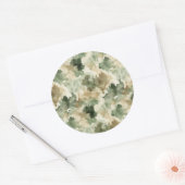 Little Hunter Duck or Deer Hunting Camo Boy ラウンドシール (封筒)