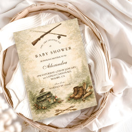 Little Hunter Woodland Adventure Baby Shower 招待状