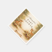 Little Hunter Woodland Deer Baby Shower スタンダードカクテルナプキン (角)