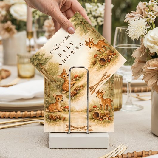 Little Hunter Woodland Deer Baby Shower スタンダードカクテルナプキン
