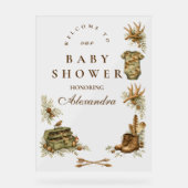 Little Hunter Woodland Keepsake Baby Shower アクリルサイン (正面)