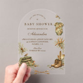 Little Hunter Woodland Keepsake Baby Shower アクリル招待状 (インサイチュ (ポータブル))