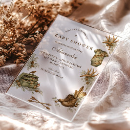 Little Hunter Woodland Keepsake Baby Shower アクリル招待状