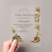 Little Hunter Woodland Keepsake Baby Shower アクリル招待状 (インサイチュ (ポータブル))