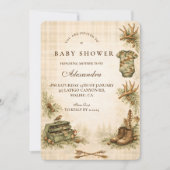 Little Hunter Woodland Keepsake Baby Shower 招待状 (正面)