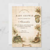 Little Hunter Woodland Keepsake Baby Shower 招待状 (正面)